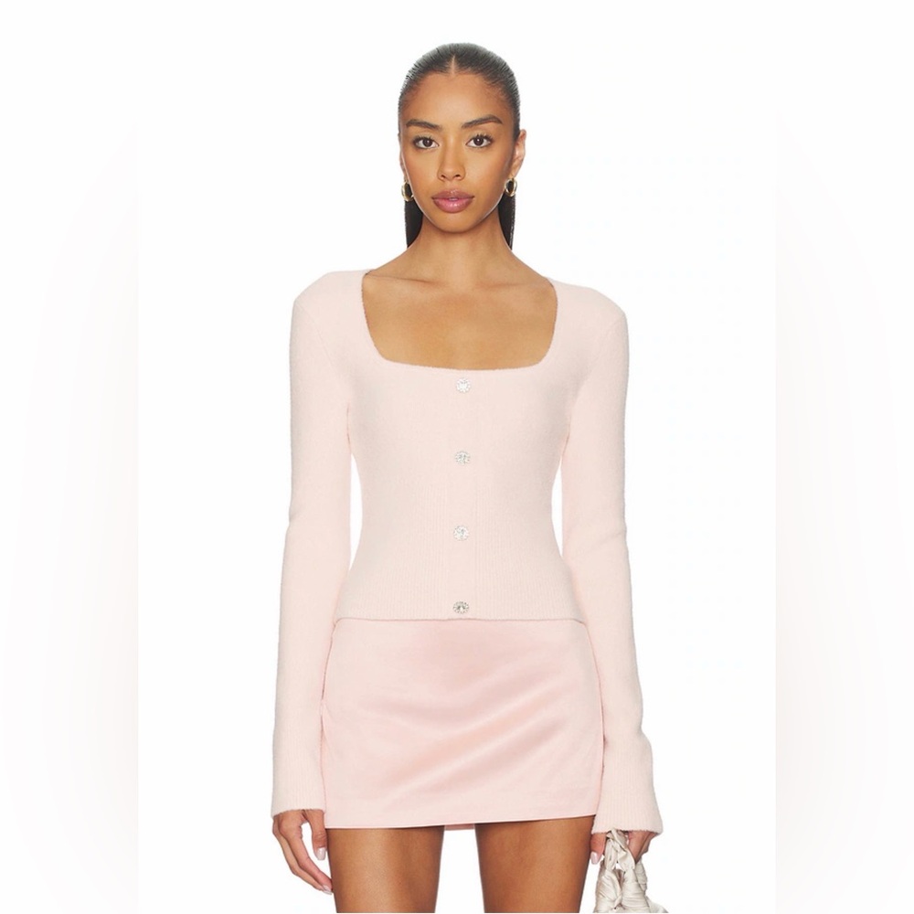 Revolve Majorelle Malika light pink fuzzy sweater top XS